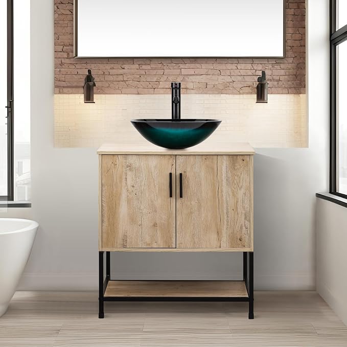 UEV Rustic Oak 30" Bathroom Vanity by YourHomeExcellentVendor
