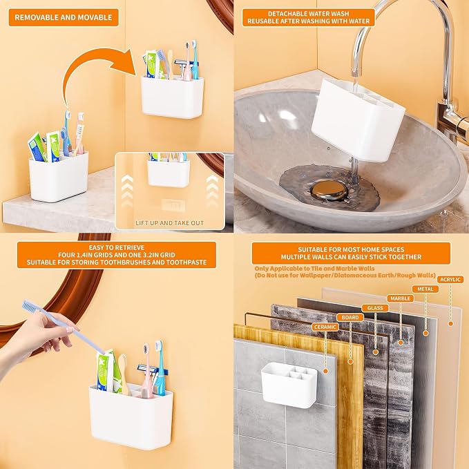 Electric Toothbrush Holder for Bathroom Countertop and Wall Mounted - Image 2