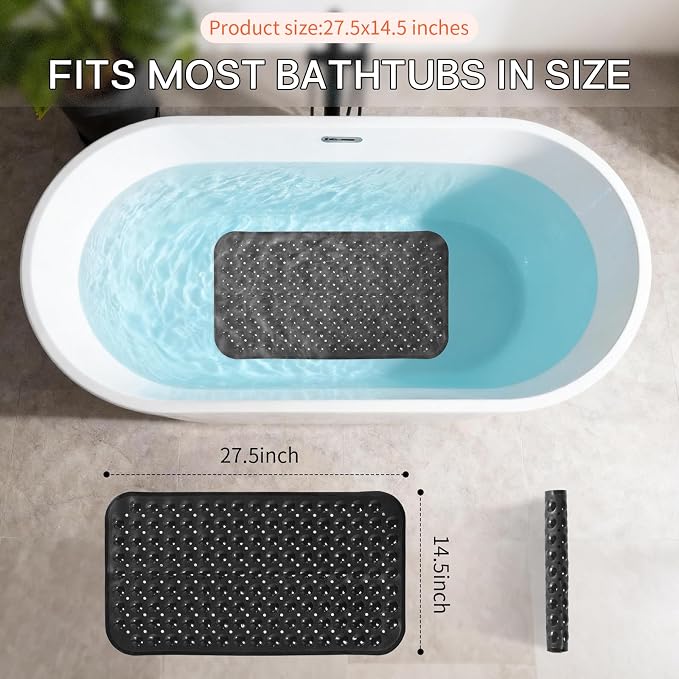 Anti-Slip Bathtub Shower mat, 27.5×14.5（Approximately 70×37cm） inch Soft - Image 3