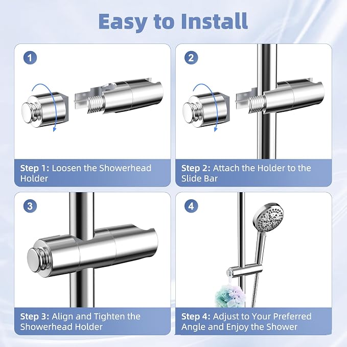 Hibbent Adjustable Shower Head Holder - Image 7