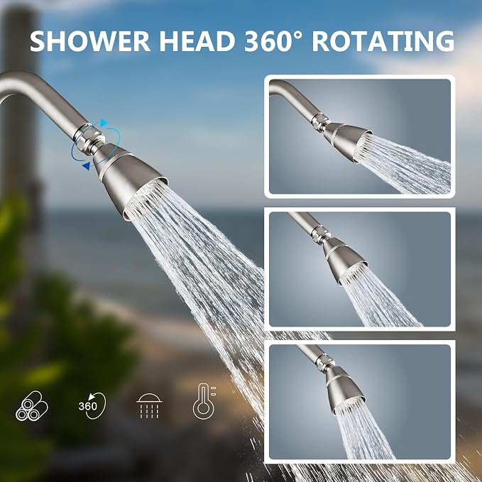 Aolemi Outdoor Shower Kit, Outdoor Shower Fixtures Faucet System - Image 4
