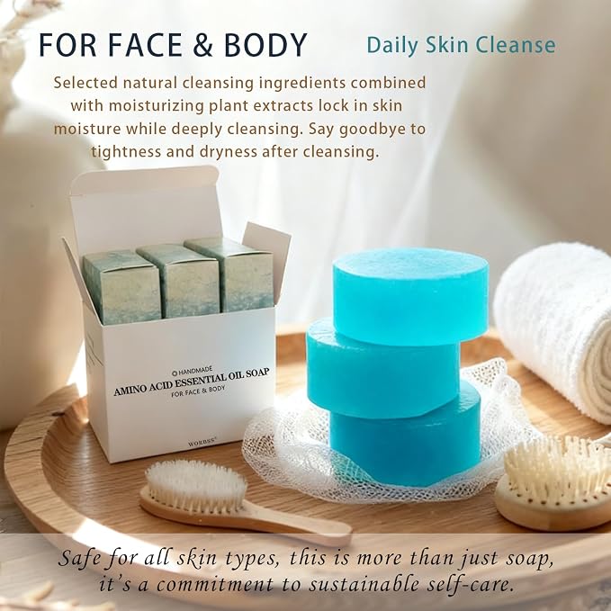 Cleansing Soap Bar for Face & Body & Bath 3Pack 3.3Oz, - Image 3
