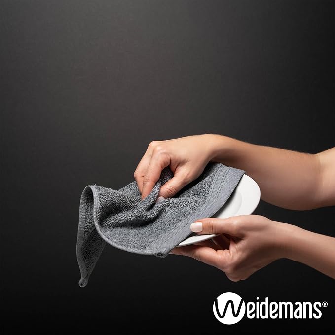 100% Cotton Washcloths Set 13” x 13” | Dark Grey Towels | Set of 12 Ultra Soft - Image 7