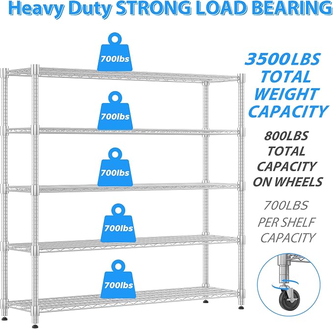 Homdox Heavy Duty Metal Shelves - Image 4