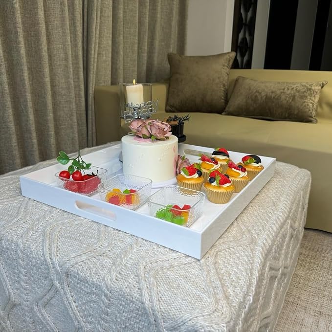 White Acrylic Large Ottoman Tray - Image 3