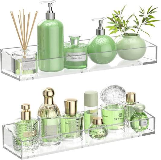 2PCS Acrylic Floating Shelves for Wall, Bathroom Shelf by Unknown