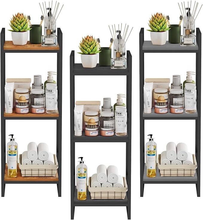 BYFU 3 Tier Bathroom Storage Open Shelf, Freestanding Metal Corner Storage Rack - Image 7