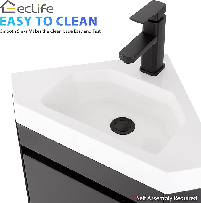 eclife 22" Corner Bathroom Vanity Sink Combo - Image 6