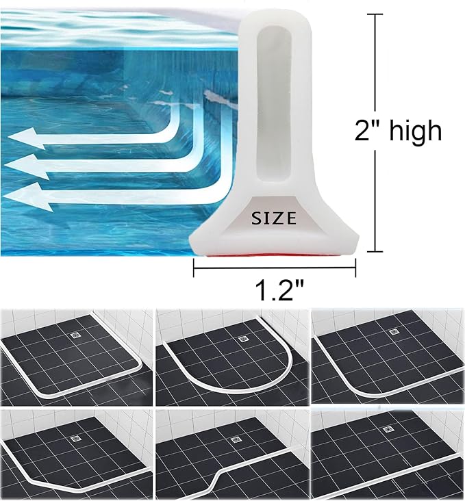 118Inch Collapsible Shower Threshold Water Dam 2" High Shower Barrier Water - Image 2
