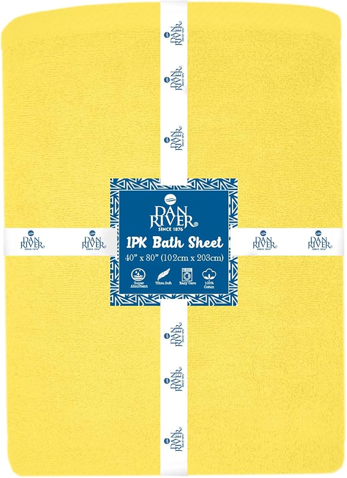 DAN RIVER Pack of 1 Bath Sheet 40x80 Inches, Large Bath Towels Oversized - Image 5