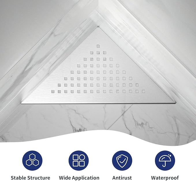 8'' Corner Shower Shelf 2 Pack, 304 Stainless Steel Grout in Shelves - Image 5