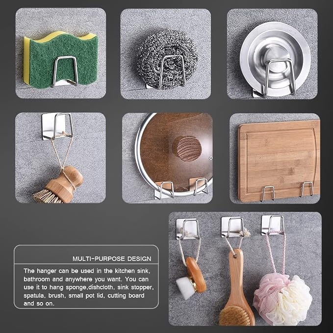 Sponge Holders for Kitchen Sink Adhesive Sponge Holder Sink Caddy Stainless - Image 6