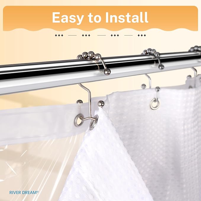 River Dream Stall Waffle 3 in 1 Shower Curtain Set, - Image 2