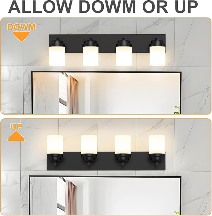 IZORRO Bathroom Vanity Light Fixture, 4-Light 27.5 Inch Matte Black Bathroom - Image 8