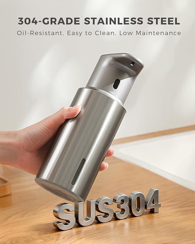 Automatic Foaming Soap Dispenser Touchless, 304 Stainless Steel Bottle Body - Image 5