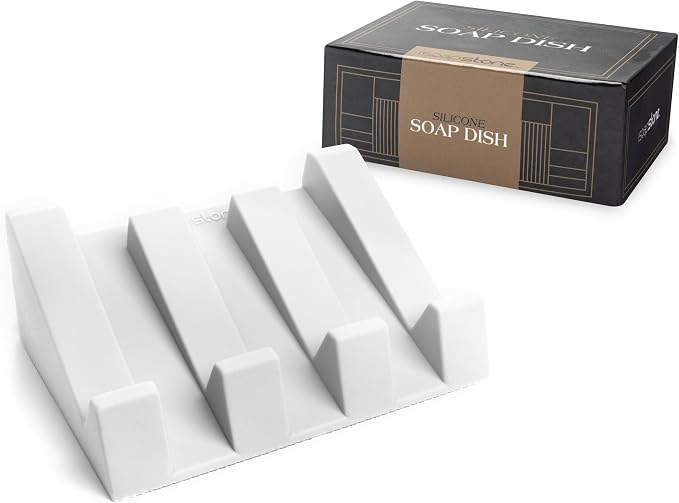 Silicone Soap Dish Self Draining Bar Soap Holder by iSoapStone