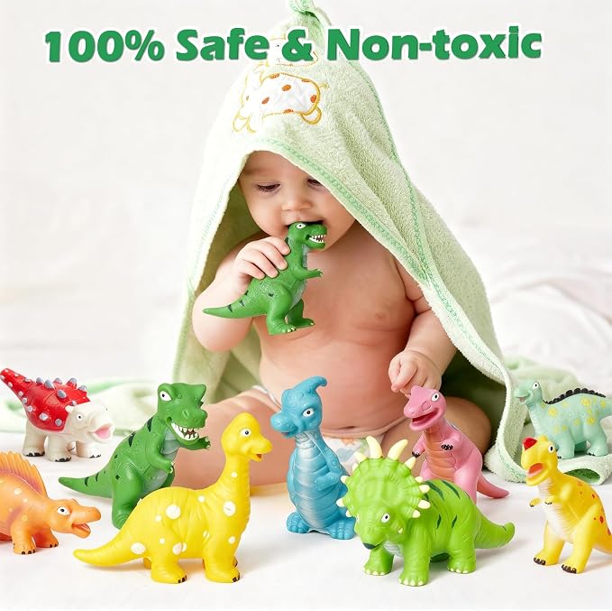 Dinosaur Bath Toys for Toddler Kids: No Hole Mold Free Bathtub Toys - Image 4