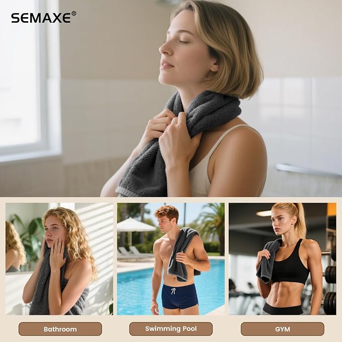 SEMAXE 6-Pack Gray Hand Towels - Image 7