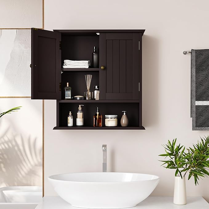 Smuxee Brown Bathroom Cabinet Wall Mounted, Small Medicine Cabinet - Image 8