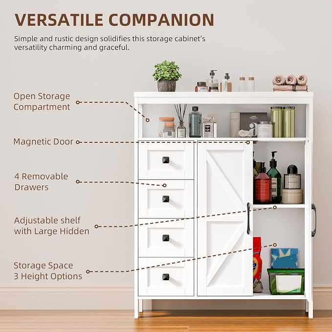 Vabches Farmhouse Storage Cabinet - Image 3