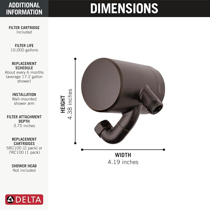 Delta Faucet Clarifi Premium Shower Filter Attachment - Image 7