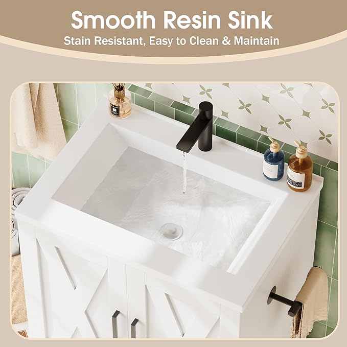 JUMMICO 24" Bathroom Vanity - Image 4