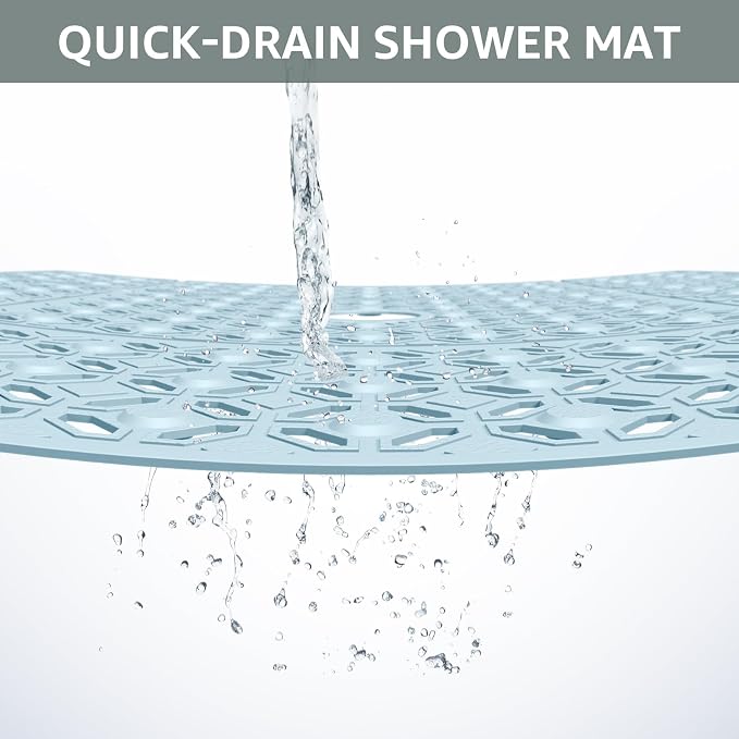 OTHWAY Square Shower Mat, TPE Anti Slip Shower mat - Image 3