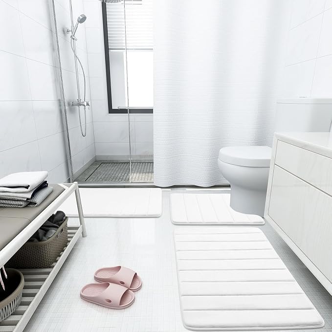 Buganda Memory Foam Bath Mat, Ultra Soft and Non-Slip Bathroom Rugs, Water - Image 6