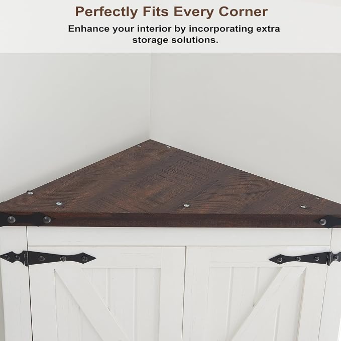 Tall Farmhouse Corner Cabinet - Image 4