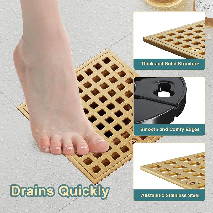 Champagne Bronze Shower Drain 4-1/4 Inch - Image 2