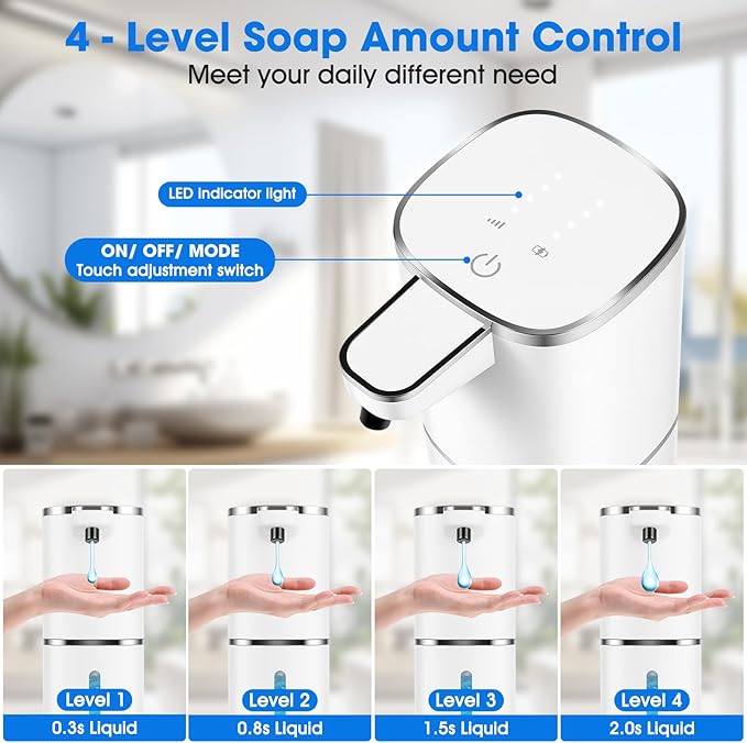 2 Pack Automatic Liquid Soap Dispenser, Touchless Soap Dispenser, 13.5oz/400ml - Image 3