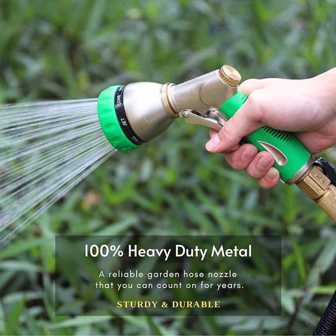 HOSUN Garden Hose Nozzle Sprayer Heavy Duty, 100% Metal Water Hose Nozzle - Image 2