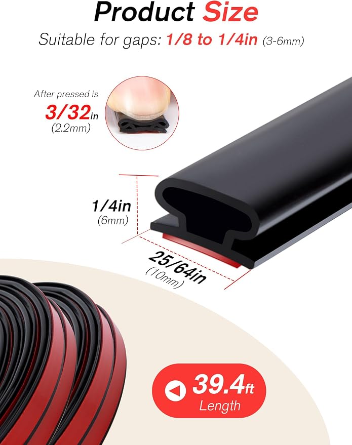 Weather Stripping Silicone Door Seal Strip - Image 3