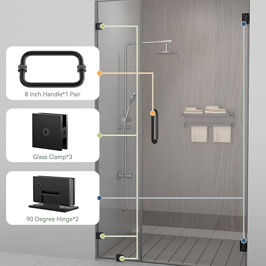 Shower Door Hardware Kit 304 Stainless Steel - Image 5