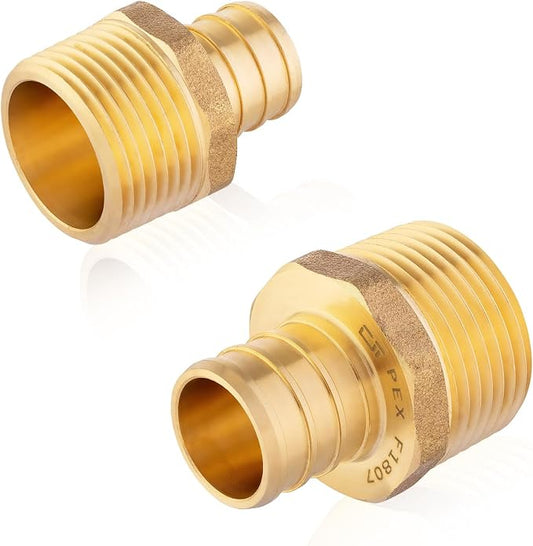 50-Pack HeSun PEX Fittings, Brass Crimp Male Adapter Fitting by HeSun
