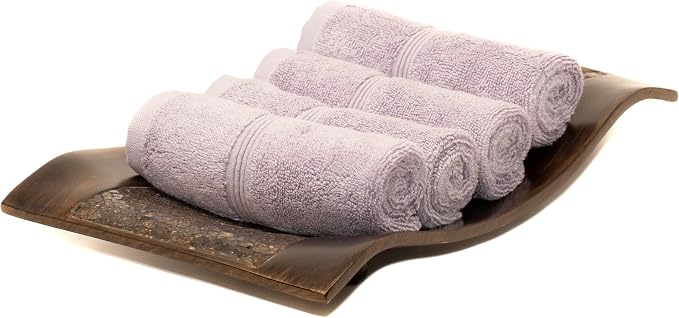 Mosobam Luxury Turkish Towels Set of 4 Washcloths 13X13 Lavender Aura 700 GSM by Mosobam