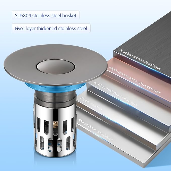 Bathroom Sink Stopper, Pop Up Drain - Image 9