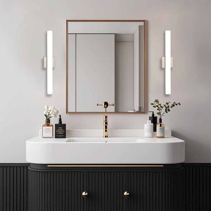 Bathroom Vanity Light Brushed Nickel Square LED 24 inch 14W 4000K Natural White - Image 7