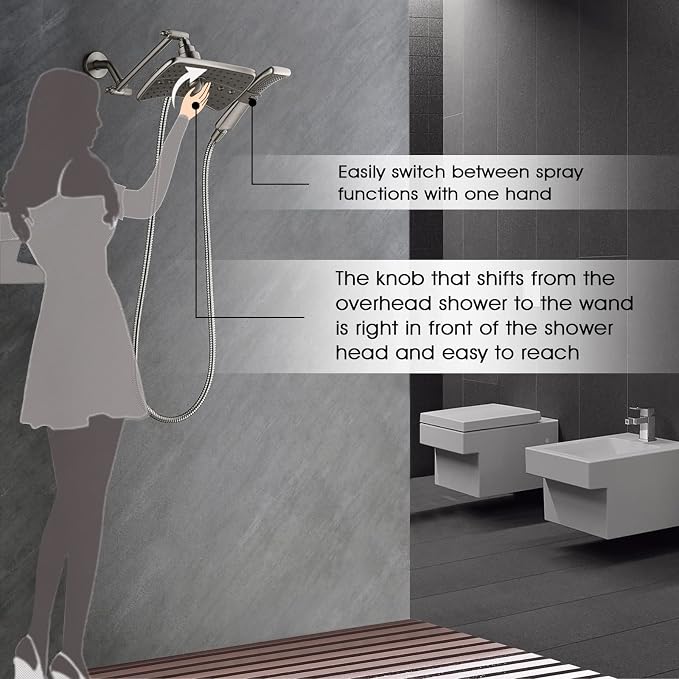 BRIGHT SHOWERS High Pressure Shower Head Combo - Image 8
