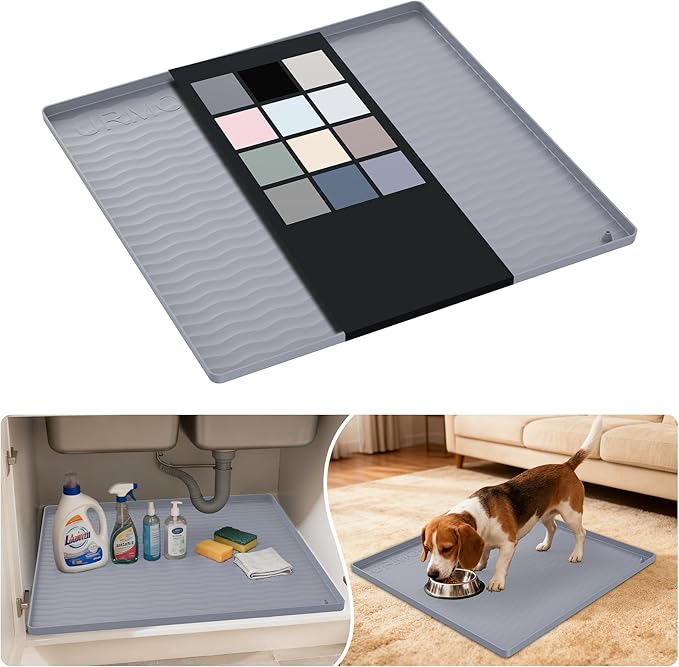 URMONA Waterproof Silicone Under Sink Mat 22'' x 22'' Shelf Liner by URMONA