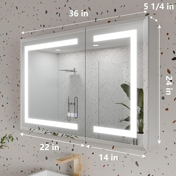GroGro LED Lighted Bathroom Medicine Cabinet - Image 2