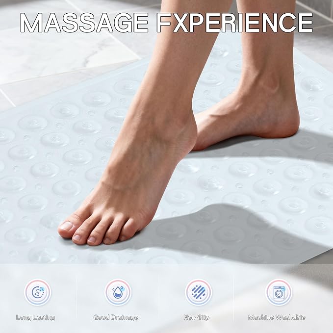Anti-Slip Bathtub Shower mat, 27.5×14.5（Approximately 70×37cm） inch Soft - Image 5