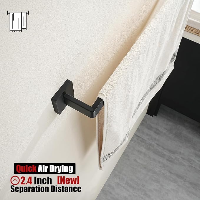 JQK Black Towel Bar, Rounded Edges 29.41 Inch Towel Rack, 304 Stainless Steel - Image 3