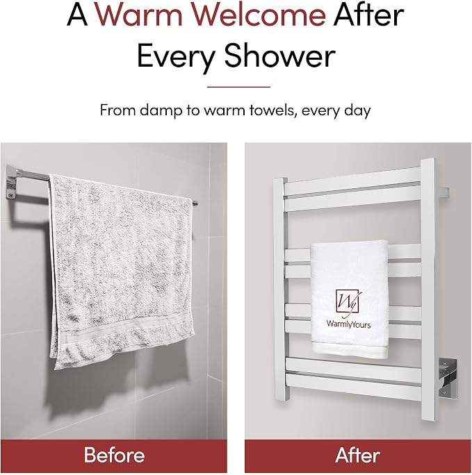 WarmlyYours Heated Towel Warmer Rack, Integrated On/Off Switch - Image 8