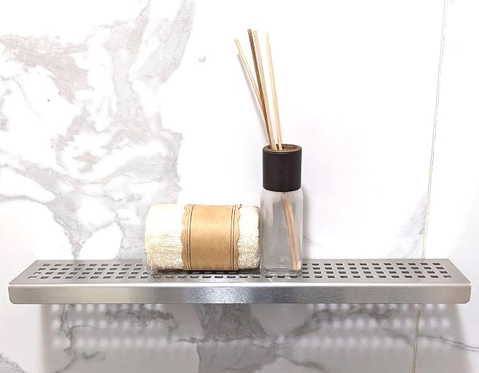 SereneDrains Stainless Steel Brushed Nickel Shower Shelf - Image 2