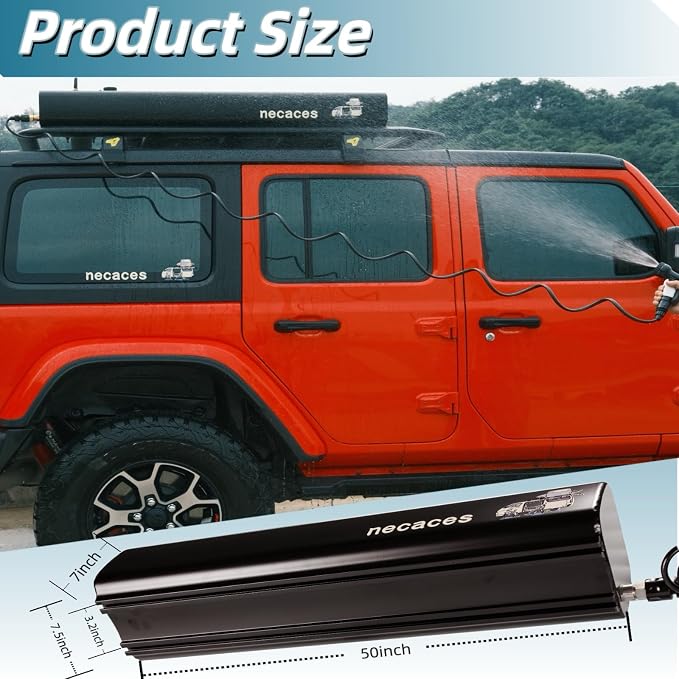 8Gallon Pressurized Water Tank, Portable Aluminum Camping Shower Water Storage - Image 5