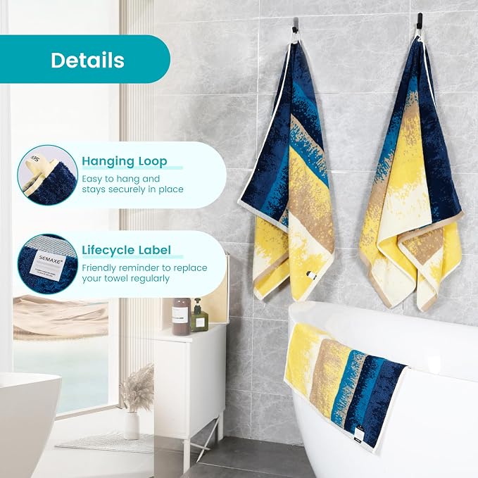 SEMAXE 12-Piece Family Bathroom Towel Set - Image 4