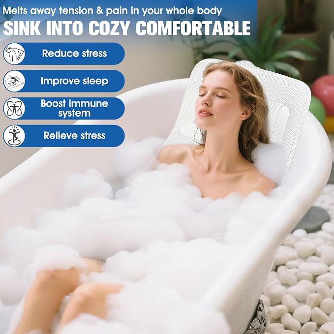 Full Body Bath Pillow for Bathtub, Luxury Thick Bath Cushion for Soaking Tub - Image 6