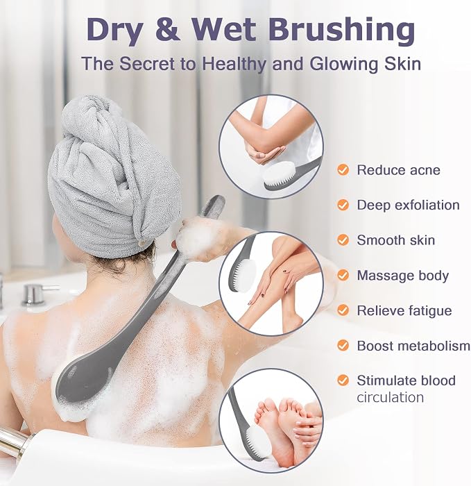 VANZAVANZU Exfoliating Shower Brush Back Scrubbers - Image 6