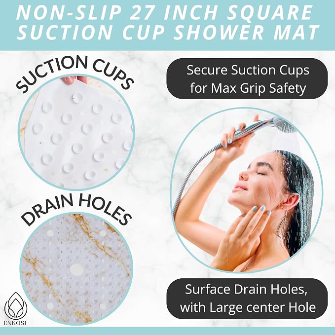 ENKOSI Square Shower Mat 27x27 inch - Image 2